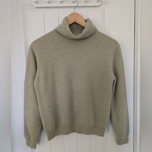 Griffen 100% Cashmere Sweater Sage Green Turtleneck Size Large